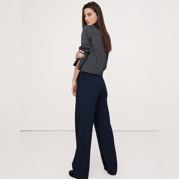 NWT Banana Republic High Rise Modern Straight Refined Navy Pant Size 2P - Picture 3 of 9